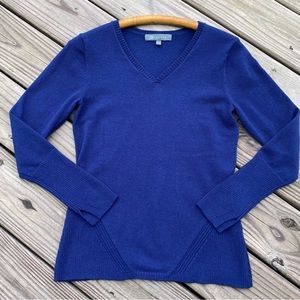 title nine Synergy V-Neck Sweater Ribbed Trim